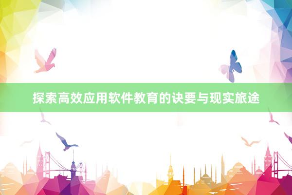 探索高效应用软件教育的诀要与现实旅途